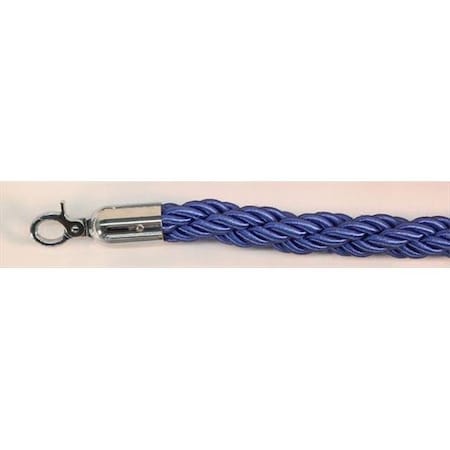 Vic Crowd Control Inc VIP Crowd Control 1673 60 in. Braided Rope with Mirror Closable Hook - Blue 1673